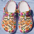 Happy Sloth Family Flower Crocs Crocband Clogs, Gift For Lover Sloth Family Crocs Comfy Footwear