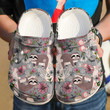 Sloth Florals Crocs Crocband Clogs,Gift For Lover Sloth Florals Crocs Comfy Footwear