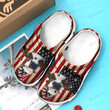 Cow American Flag Crocs Crocband Clog, Gift For Lover Cow American Flag Crocs Comfy Footwear