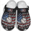 Baseball Falls Usa Daisy America Flag Crocs Crocband Clogs, Gift For Lover Baseball Crocs Comfy Footwear