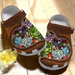 Succulent Heart Crocs Crocband Clogs, Gift For Lover Succulent Heart Crocs Comfy Footwear