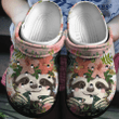 Floral Sloth Cute Crocs Crocband Clogs, Gift For Lover Floral Sloth Crocs Comfy Footwear