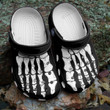 Halloween Skull Skeleton Foot Crocs Crocband Clogs, Gift For Lover Halloween Skull Skeleton Foot Crocs Comfy Footwear