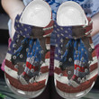 Horse American Flag Crocs Crocband Clogs, Gift For Lover Horse American Flag Crocs Comfy Footwear