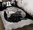 Yin Yang Wolf Black And White Quilt Bedding Set