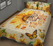 Social Worker Sunflower Butterfly Watercolor Quilt Bedding Set