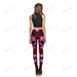 Red Skulls And Roses All Over Print 3d Legging