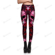 Red Skulls And Roses All Over Print 3d Legging