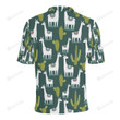 Llama Cactus Pattern Unisex Polo Shirt