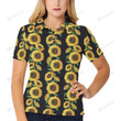 Sunflower Print Unisex Polo Shirt