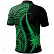 Nauru Green Polynesian Tentacle Tribal Pattern Polo Shirt