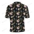 Hummingbird Flower Themed Print Men Polo Shirt