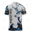 Blue Neon Deer Hunting Lover Polo Shirt