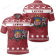 Christmas Latvia Coat Of Arms Polo Shirt