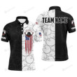 Custom American Flag Bowling Unisex Polo Shirt, Personalized Patriotic Bowlers Bowling Gifts Golf Shirt