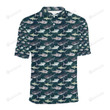 Shark Pattern Print Unisex Polo Shirt