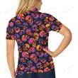 Skull Multicolor Print Unisex Polo Shirt