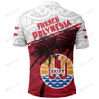 French Polynesia Coat Of Arms And Coconut Tree Polo Shirt