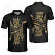 Live Like A King Playing Golf Black And Gold Polo Shirt