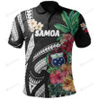 Samoa Coat Of Arms Polynesian With Hibiscus Polo Shirt