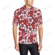 Red Hibiscus Pattern Unisex Polo Shirt
