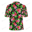 Pink Red Hibiscus Pattern Unisex Polo Shirt