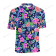 Neon Hibiscus Pattern Unisex Polo Shirt