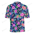 Neon Hibiscus Pattern Unisex Polo Shirt