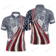 Patriotic Bowling Personalized Unisex Polo Shirt, American Flag Unisex Golf Shirt