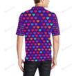 Heart Pixel Pattern Unisex Polo Shirt