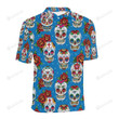 Sugar Skull Rose Pattern Unisex Polo Shirt