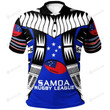 Personalised Samoa Rugby Sport Style Blue Color Polo Shirt