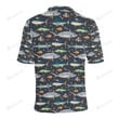 Swordfish Pattern Unisex Polo Shirt