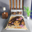 Personalized Cutest Black Girl African With Flower On Hair Duvet Cover Bedding Set