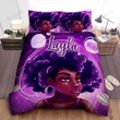 Personalized Black Girl Bling Purple Planet Duvet Cover Bedding Set