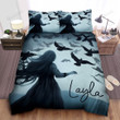 Personalized Black Gothic Girl And Ravens Duvet Cover Bedding Sets