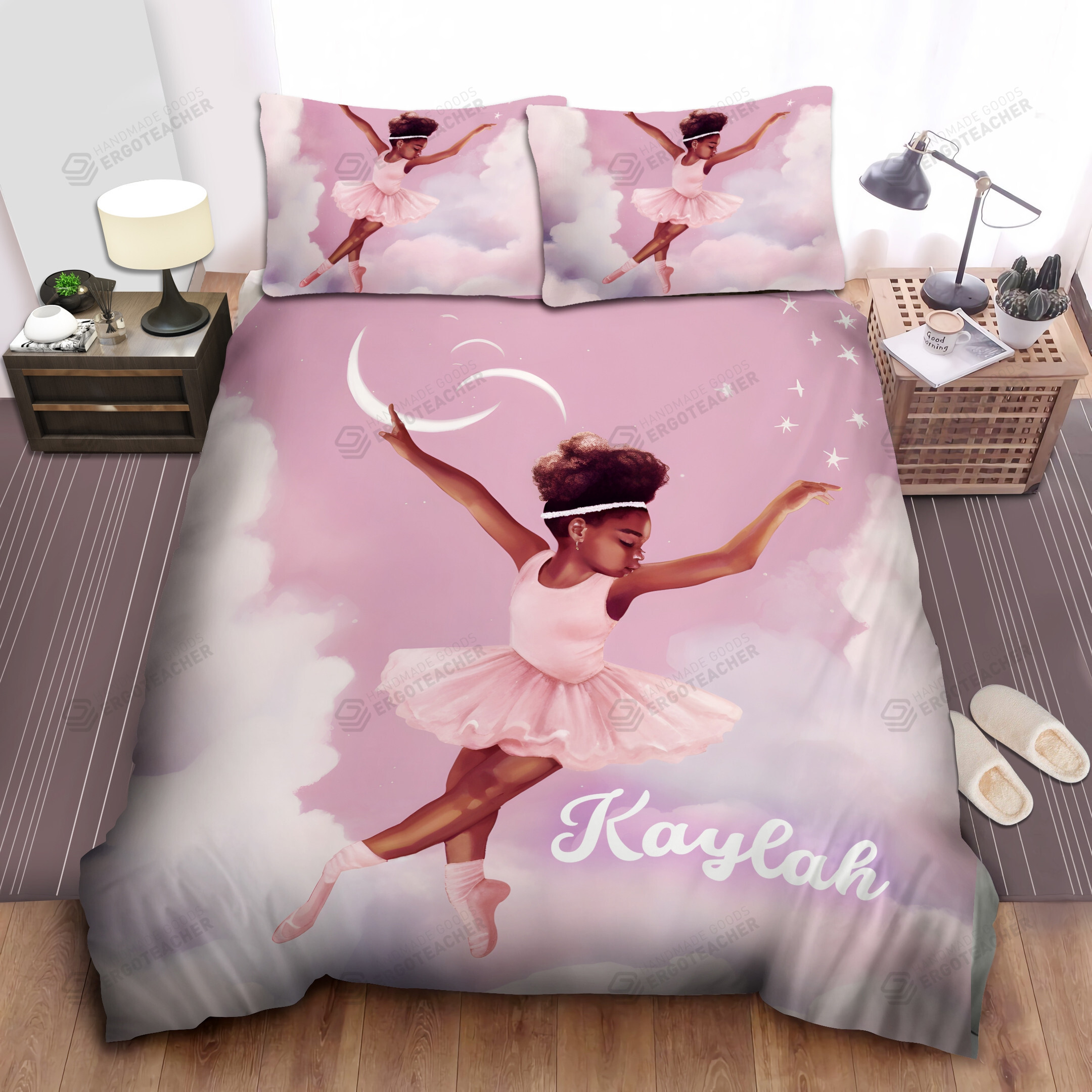 Personalized African American Black Baby Girl Magic Duvet Cover Bedding Set