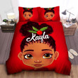 Personalized Black Little Girl Afircan American Woman Duvet Cover Bedding Set