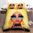 Personalized Black Pretty Girl With Yellow Hair Duvet Cover Bedding Set