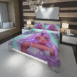 Personalized African American Black Girl Purple So Cute Duvet Cover Bedding Set
