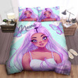 Personalized African American Black Girl Purple So Cute Duvet Cover Bedding Set