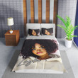 Personalized Black Girl With Cool Hoodie And Curly Hair Duvet Cover Bedding Sets
