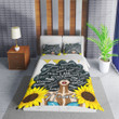 Personalized African American Black Queen Sunflower Duvet Cover Bedding Set