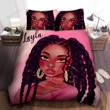Personalized Black Girl Braids African American Woman Duvet Cover Bedding Set