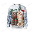 Merry Christmas Cute Cats Ugly Christmas Sweater, All Over Print Sweatshirt