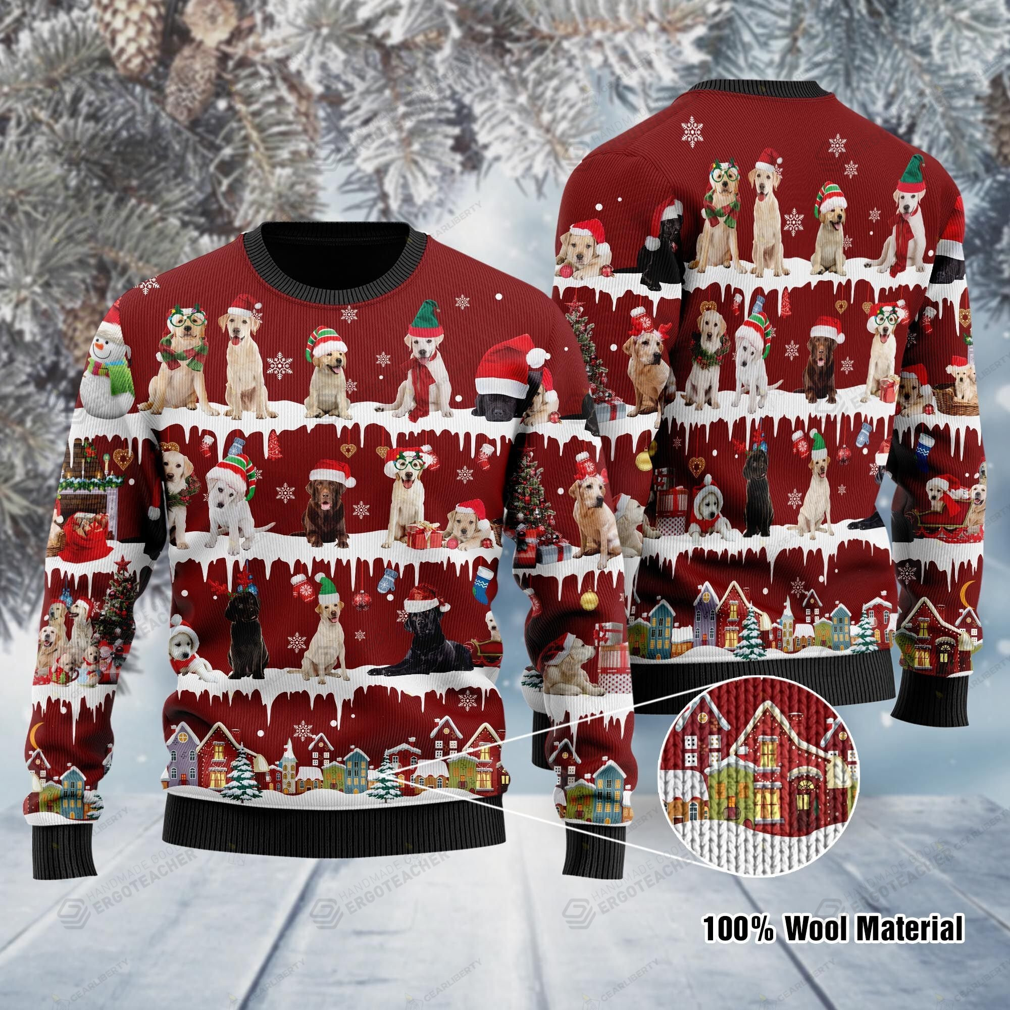 Labrador Retriever For Unisex Ugly Christmas Sweater, All Over Print Sweatshirt