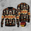 Black Tribe Pattern Ugly Christmas Sweater, All Over Print Sweatshirt