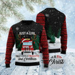 Just A Girl Who Loves Firefighter Ugly Christmas Sweater, Just A Girl Who Loves Firefighter 3D All Over Printed Sweater