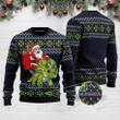 Santa Dinosaur Triceratops Ugly Christmas Sweater, All Over Print Sweatshirt