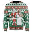 Santa And Jesus Ugly Christmas Sweater, All Over Print Sweatshirt